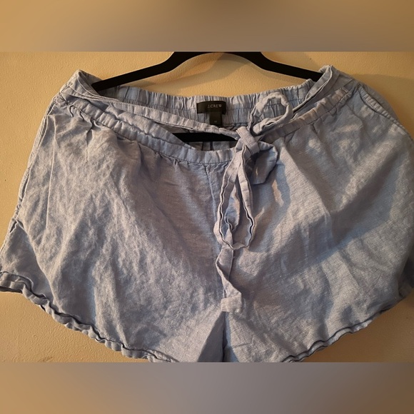 J.Crew linen cotton mix shorts lightweight medium waist tie preppy coastal - Picture 2 of 3